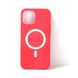 Apple iPhone 14 Pro, Szilikon tok, mágnes gyűrűvel, MagSafe töltővel kompatibilis, Wooze Magsafe Case, rózsaszín