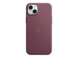 Apple iPhone 15, FineWoven, MagSafe, Gyári, Szövet, Mulberry, Mobiltelefon tok