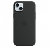 Apple iPhone 15 Plus, MagSafe, Szilikon, Gyári, Fekete, Mobiltelefon tok