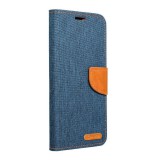 Apple iPhone 15 Plus, Oldalra nyíló tok, stand, Canvas Book, sötétkék