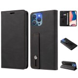 Apple iPhone 16 Plus, Oldalra nyíló tok, stand, kártyatartóval, kézpánttal, Wooze Business Plus, fekete