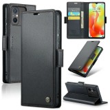 Apple iPhone 16 Plus, Oldalra nyíló tok, stand, kártyatartóval, RFID technológiával, Wooze CaseME, fekete