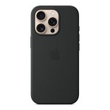 Apple iPhone 16 Pro Magsafe-rögzítésü szilikon tok, fekete