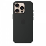 Apple iPhone 16 Pro, MagSafe, Szilikon, Gyári, Fekete, Mobiltelefon tok
