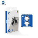 Apple iPhone 17 Lito S+ Aluminium Kameravédő Üvegfólia - Halványkék