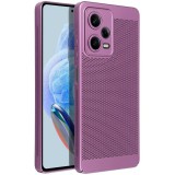 Apple iPhone 17 Pro, Műanyag hátlap védőtok, légáteresztő, lyukacsos minta, Breezy, lila