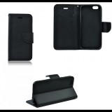 Apple iPhone 5 / 5S / SE, Oldalra nyíló tok, stand, Fancy Book, fekete (44209) - Telefontok