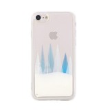 Apple iPhone XS Max, TPU szilikon tok, havas téli minta, Liquid Glitter, fehér/átlátszó (72205) - Telefontok