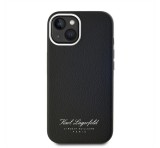 Apple Karl Lagerfeld Grained PU Hotel RSG iPhone 15 hátlap tok, fekete