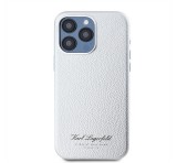 Apple Karl Lagerfeld Grained PU Hotel RSG iPhone 15 Pro hátlap tok, ezüst