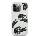 Apple Lacoste Allover Pattern iPhone 13 Pro szilikon tok, fehér