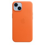 Apple leather cover with MagSafe for iPhone 14 - orange