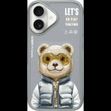 Apple Nimmy Cool&Cute 2.0 Bear Tok iPhone 16 - Szürke (N-KM-IP6-011)