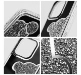 Apple Teddy Bear iPhone 14 Pro csillogó köves tok, ezüst