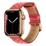 Apple Watch 1-6, SE (42 / 44 mm) / Watch 7-8 (45 mm) / Watch Ultra (49 mm), bőr pótszíj, gyémánt minta, Hoco WA18, rózsaszín
