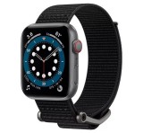 Apple Watch 4/5/6/7/8/9/SE/SE2 okosóra szíj, 42/44/45mm kompatibilis, szövet, fekete, prémium, Spigen