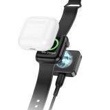 Apple Watch 9/8/7/6/5/4/3/2/1/SE/SE2/Ultra asztali töltő, mágneses, vezeték nélküli, fekete, Hoco CW55