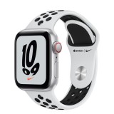 Apple Watch Nike SE (v2) GPS+Cellular 40mm ezüstszínű alumíniumtok, platinaszín-fekete Nike sportszíj (MKR43HC/A) (MKR43HC/A) - Okosóra