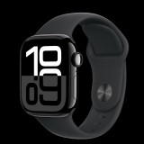 Apple Watch S10 GPS 42mm, Fekete, Alumínium, M/L, Sportszíj