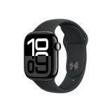 Apple Watch S10 GPS 42mm Jet Black Alu Case with Black Sport Band M/L MWWF3