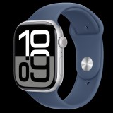 Apple Watch S10 GPS 46mm ezüst alumíniumtok, kék sport szíj M/L (APPLE-MWWM3QH)