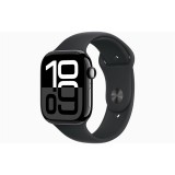 Apple Watch S10 GPS (46mm) kozmoszfekete alumínium tok, fekete sportszíj (S/M) okosóra (MWWP3QH/A)