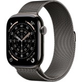 Apple Watch S11 Cellular 46mm Slate Titanium Case with Slate Milanese Loop M/L MFD44