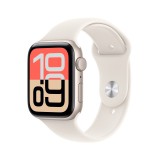 Apple Watch SE 3, 44 mm, GPS, Alumínium, Csillagfény, Okosóra, Csillagfény szilikon szíjjal