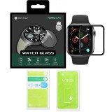 Apple Watch SE 44mm okosóra üvegfólia, tempered glass, hibrid, flexibilis, edzett, 3D, fekete kerettel, Bestsuit