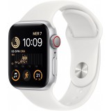 Apple Watch SE Aluminium Cellular 40mm Silber (Sportarmband weiß) (MNPP3FD/A) - Okosóra