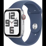 Apple Watch SE Cellular 44mm Silver Aluminium Case with Denim Sport Band - M/L (MXGQ3QH/A)