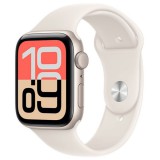 Apple Watch SE3 44mm okosóra csillagfény alumínium tokkal (starlight) csillagfény S/M sport pánttal (sport starlight S/M) - Apple Garancia