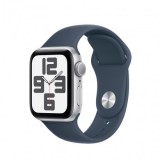 Apple Watch SE3 GPS 40mm Silver Alu Case with Storm Blue Sport Band M/L MRE23