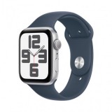 Apple Watch SE3 GPS 44mm Silver Alu Case with Storm Blue Sport Band M/L MREE3