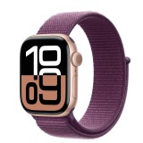 Apple Watch Series 10 GPS 42mm Rózé Arany Aluminium Tok, Bordó Sportpánt (Textil szíj)