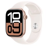 Apple Watch Series 10 GPS 46mm Rózé Arany Aluminium Tok, Rózsaszín Sportpánt (Textil szíj)