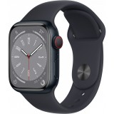 Apple Watch Series 8 Aluminium Cellular 41mm Mitternacht (Sportarmband mitternacht) (MNHV3FD/A) - Okosóra