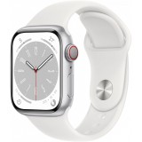 Apple Watch Series 8 Aluminium Cellular 41mm Silber (Sportarmband weiß) (MP4A3FD/A) - Okosóra