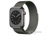 Apple Watch Series 8 Cellular, 45mm, Grafit rozsdamentes acél tok, Grafit milánói szíjjal