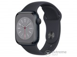 Apple Watch Series 8 GPS, 41mm, Éjfekete alumínium tok, Éjfekete sportszíjjal