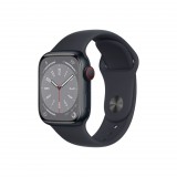Apple Watch Series 8 GPS + Cellular 41mm éjfekete alumíniumtok, éjfekete sportszíj (MNHV3CM/A) (MNHV3CM/A) - Okosóra