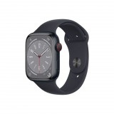 Apple Watch Series 8 GPS + Cellular 45mm éjfekete alumíniumtok, éjfekete sportszíj (MNK43CM/A) (MNK43CM/A) - Okosóra