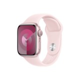 Apple Watch Series 9 GPS 41 mm rózsaszín alumíniumtok - világos rózsaszín sportszíj - S/M