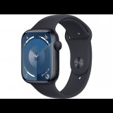 Apple Watch Series 9 GPS 45mm éjfekete alumíniumtok, éjfekete sportszíj S/M méret (MR993QH/A) (MR993QH/A)
