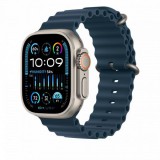 Apple watch ultra 2 cellular 49mm titanium case with blue ocean band mreg3