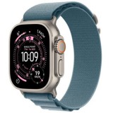 Apple Watch Ultra 3 49mm Cellular LTE okosóra natúr titán tokkal (titanium natural) világos kék L alpine pánttal (alpine light blue L) - Apple Garancia