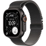 Apple Watch Ultra 3 Cellular 49mm Black Titanium Case with Black Titanium Milanese Loop Large MF1T4