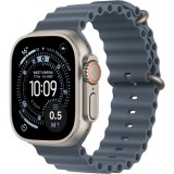 Apple Watch Ultra 3 Cellular 49mm Natural Titanium Case with Anchor Blue Ocean Band MEWH4