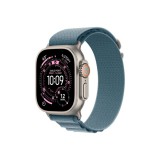 Apple Watch Ultra 3 Cellular 49mm Natural Titanium Case with Light Blue Alpine Loop Large MEWP4