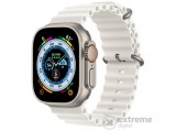 Apple Watch Ultra Cellular, 49mm, Titántok, Fehér óceán szíjjal